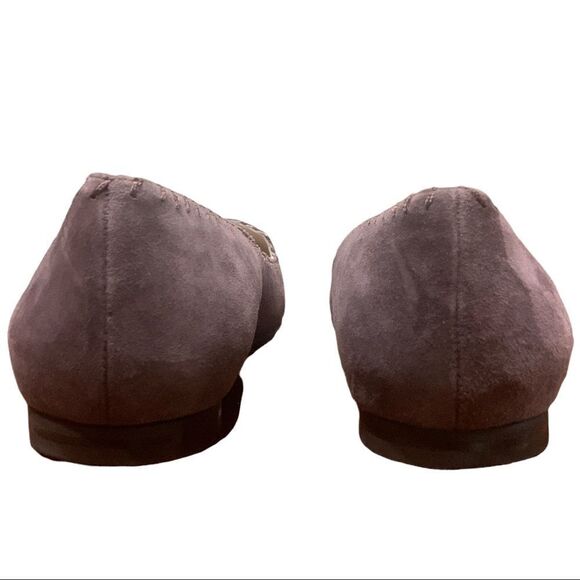 Taupe Faux Suede Flat Slip On Shoes Sz 8.5 - Picture 10 of 13